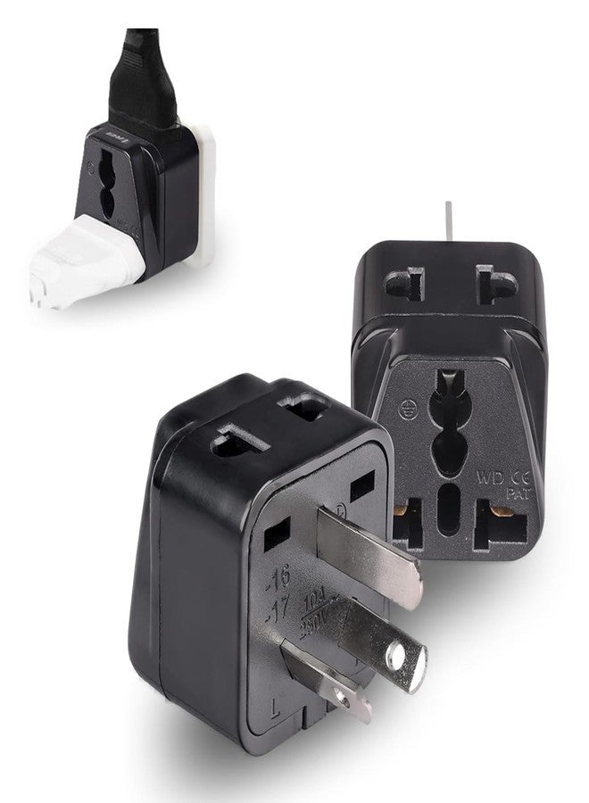 OREI India Australia Plug Converter, India to China, Australia, New Zealand - Type I - 2 in 1 - Perfect for Laptop, Camera Chargers - CE - RoHS - 2 Pack - Black - 5 Years Warranty - Image 1